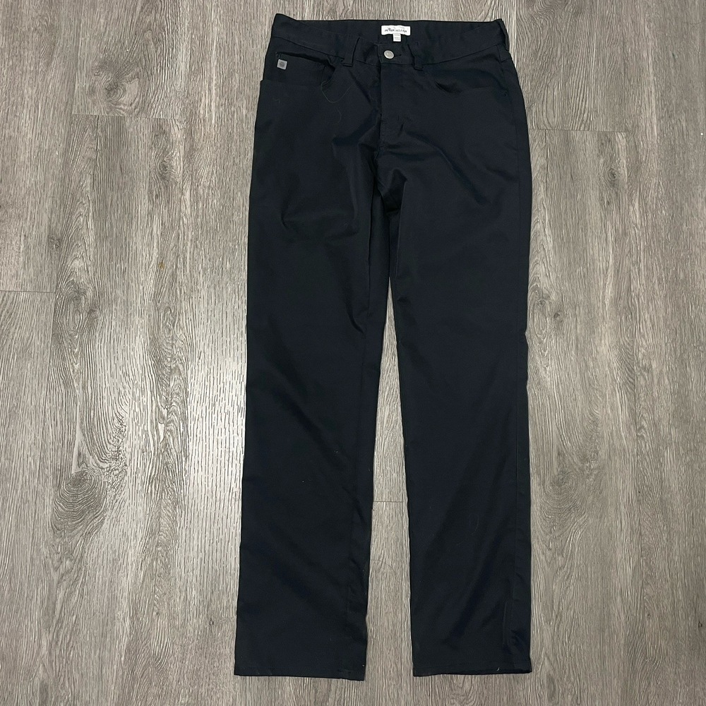 Peter Millar Pants Mens 30x32 Black Golf Performance 5-Pocket Chino Work EB66